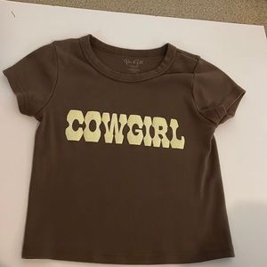 Brandy Melville cowgirl cropped tee